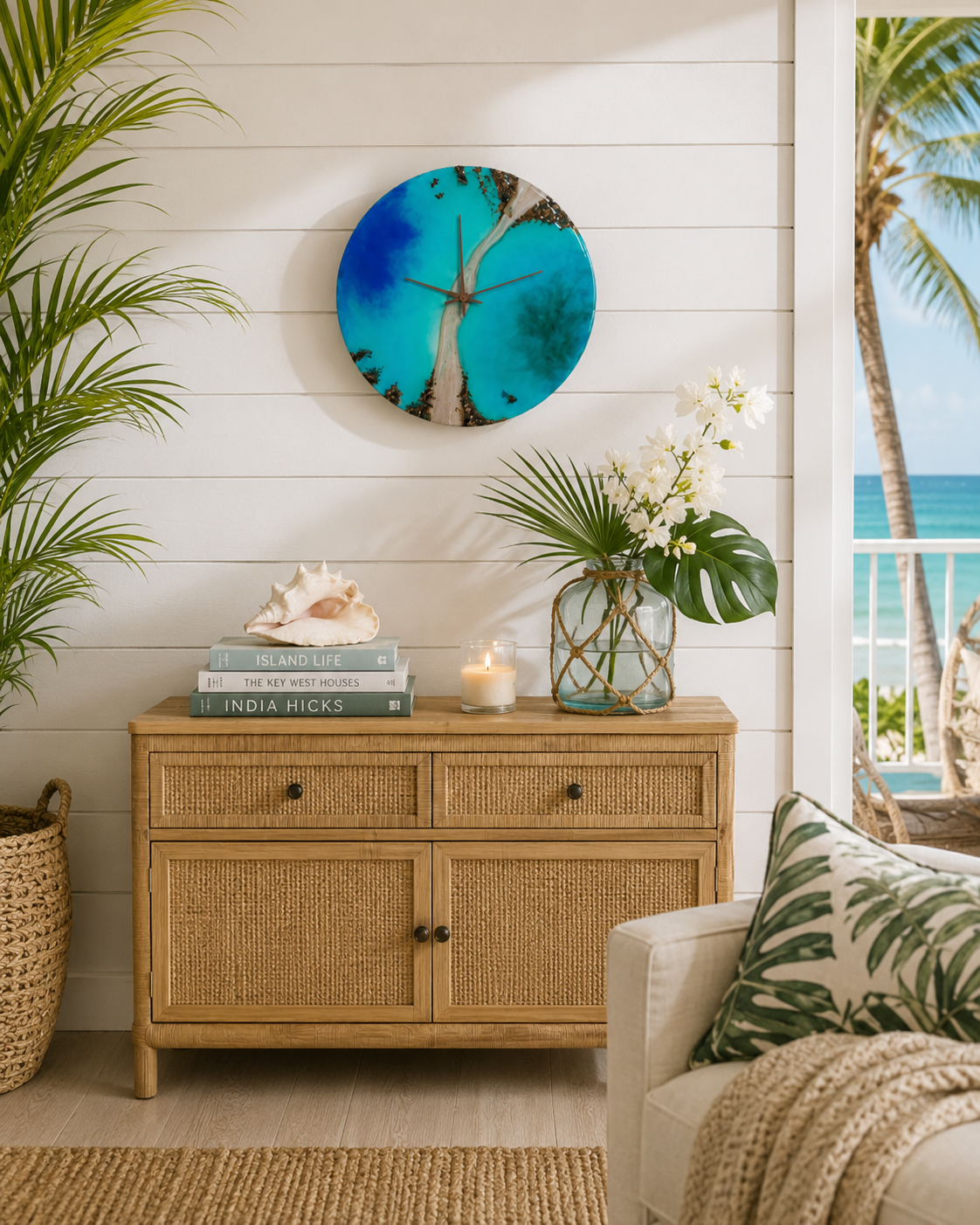 Crossing Tides 13" resin clock